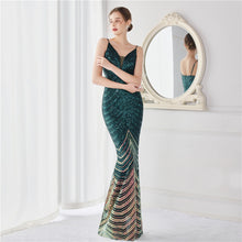 Load image into Gallery viewer, Positioning Floral Dream Socialite Gathering Party Evening Dress Sexy Long Slimming Toast Dress Bride