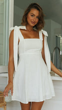 Load image into Gallery viewer, Sundress Women Clothing Shoulder Lace-up Slimming Solid Color Short Dress Shoulder Bow Tie Strap
