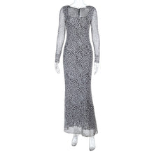 Load image into Gallery viewer, Sexy Square Neck Polka Dot Dress Autumn Winter Elegant Slim Fit Long Sleeve Dress