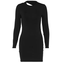 Load image into Gallery viewer, Women Clothing Summer Solid Color round Neck Backless Slim Fit Hip Bag Dress Sexy