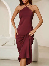 Load image into Gallery viewer, Women Sexy Dress Spring Autumn Evening Dress Satin Strap Maxi Dress