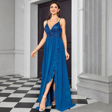 Load image into Gallery viewer, Camisole Tube Top Evening Dress Slim Slit Ruffled Ball Dress Draping Dress