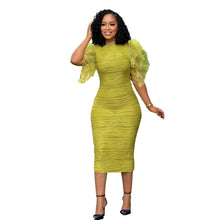 Load image into Gallery viewer, Women Clothing Stitching Ruffle Sleeve Summer Africa Dress