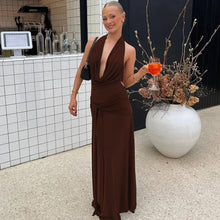 Load image into Gallery viewer, Women lothing Autumn Sexy Tube Top Halter Backless Slim Dress