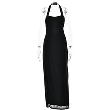 Load image into Gallery viewer, Spring Sexy Halter Stitched Backless Slim Fit Sheath Dress