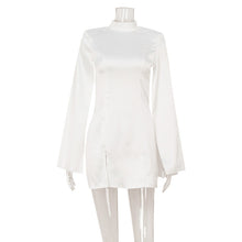 Load image into Gallery viewer, Slim Fit Slimming Light Luxury Court Advanced Satin Cape Sleeve Dress Short Dress
