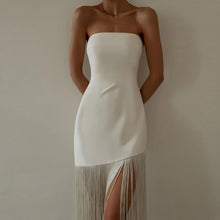 Load image into Gallery viewer, Dress Summer Tassel Sexy Tube Top Split Dress Women