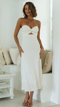 Load image into Gallery viewer, Women Clothing Solid Color Tube Top Back Smocking Tight Waist Maxi Dress