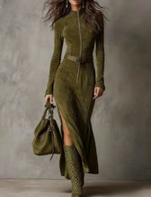 Load image into Gallery viewer, Fall Elegant Graceful Zipper Collared Jumpsuit