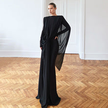 Load image into Gallery viewer, Autumn Winter Sexy Slim Fit Irregular Asymmetric Mesh Maxi Dress Solid Color Dress for Women