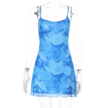 Load image into Gallery viewer, Summer Waist Controlled Hip Dress Mesh Printing Slip Dress