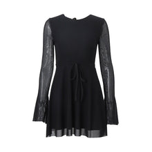 Load image into Gallery viewer, Fall Women Clothing Sexy Park Caiying Same Crew Neck Trumpet Long Sleeve Mesh Dress