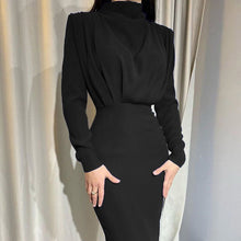 Load image into Gallery viewer, Autumn Waist-Controlled Western Solid Color Long Sleeve Dress