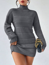 Load image into Gallery viewer, Autumn Winter Half Turtleneck Knitted Dress Women Clothing Fashionable Solid Color All Matching Sexy Hip Dress