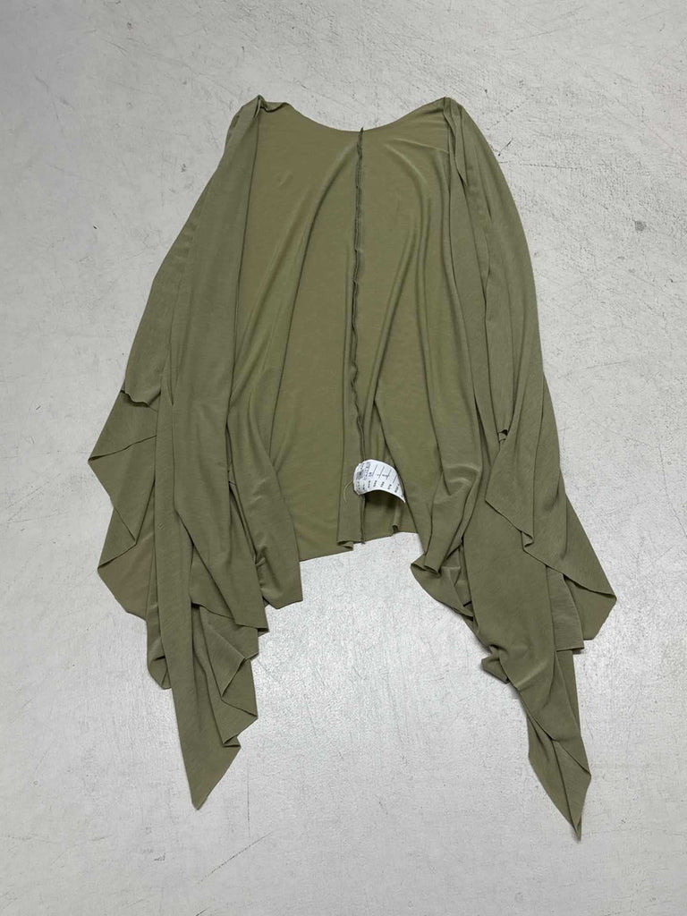 Retro Mori Green Dress Slimming Batwing Sleeves Sun Protection Cardigan Cinched Slimming Maxi Dress Two Piece Sets