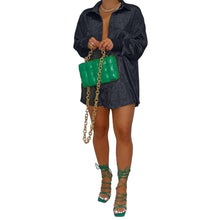 Load image into Gallery viewer, Women Clothing Nightclub Light Jacquard Dark Pattern Long Shirt Dress Top