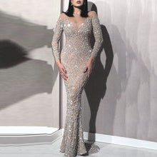 Load image into Gallery viewer, Spring Women Clothing Bronzing Long Sleeve Slim Sexy Dress Cocktail Evening Dress