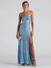 Load image into Gallery viewer, Summer Sexy Dress Sequined Halter Slim Fit Evening Dress