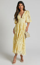 Load image into Gallery viewer, Women Clothing Hollow Out Cutout out Dress Summer V neck Lace Embroidery Sexy Waist Baring Dress