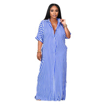 Load image into Gallery viewer, Women Clothing Striped Shirt Women Dress Split Dress French Dress
