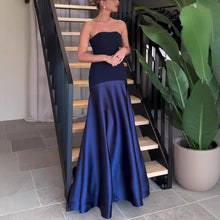 Load image into Gallery viewer, Summer Sexy Tube Top Satin Sleeveless Stitching Solid Color Dress