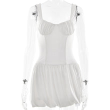 Load image into Gallery viewer, Strap Tube Top Dress Sexy Waist Trimming Solid Color Pleated Sleeveless Dress
