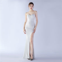 Load image into Gallery viewer, Heavy Industry Shrink Fold Wrinkle Craft Simple Retro Tube Top Evening Dress