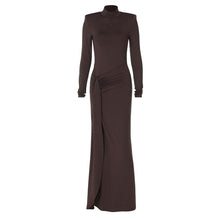 Load image into Gallery viewer, Women Clothing Winter Sexy Slit Sheath Dress Sexy Turtleneck Slim Fit Dress