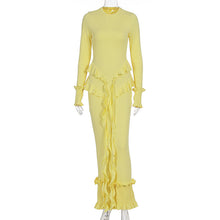Load image into Gallery viewer, Autumn Dress Elegant Ruffle Decorative Slim Women Clothing Long Sleeve Dress