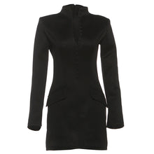 Load image into Gallery viewer, Autumn Winter Women Elegant Sexy Waist Trimming Hip Skirt Solid Color Long Sleeve Dress