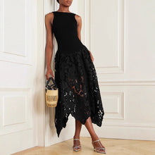 Load image into Gallery viewer, Spring Autumn Strap Stitching Zipper Dress Loose Vacation Party Dress