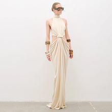 Load image into Gallery viewer, Twisted Hollow Out Cutout out Embellished Maxi Dress Winter Women Clothing Turtleneck Sleeveless Cropped Outfit Niche Dress Visual