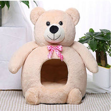 Load image into Gallery viewer, Cute Teddy Bear Pet Bed House Plush Dog &amp; Cat Sleeping Cave for Small Pets