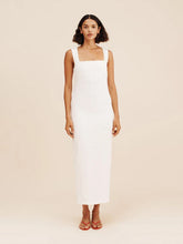 Load image into Gallery viewer, Simple Solid Color Square Collar Sling Dress Summer Slim Cotton Linen Maxi Dress