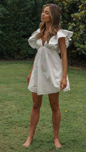 Load image into Gallery viewer, Women Clothing V Neck Ruffle Sleeve Youthful Short Dress