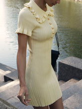 Load image into Gallery viewer, Ruffled Classic Dress Summer Retro French Hepburn Tight Knitted Dress