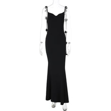 Load image into Gallery viewer, Summer Women Sexy Backless Floral Decoration Formal Dress Sling Dress