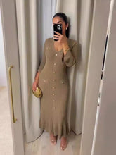 Load image into Gallery viewer, Fall Winter Long Slim Fit Slimming Knitted Long Sleeved Dress