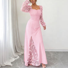 Load image into Gallery viewer, Elegant Dignified Hollow Out Cutout Long Sleeve Long Dress Women Clothing Autumn Winter