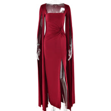 Load image into Gallery viewer, Dress Square Collar Mop Long Sleeve High Slit Solid Color Sexy Dress