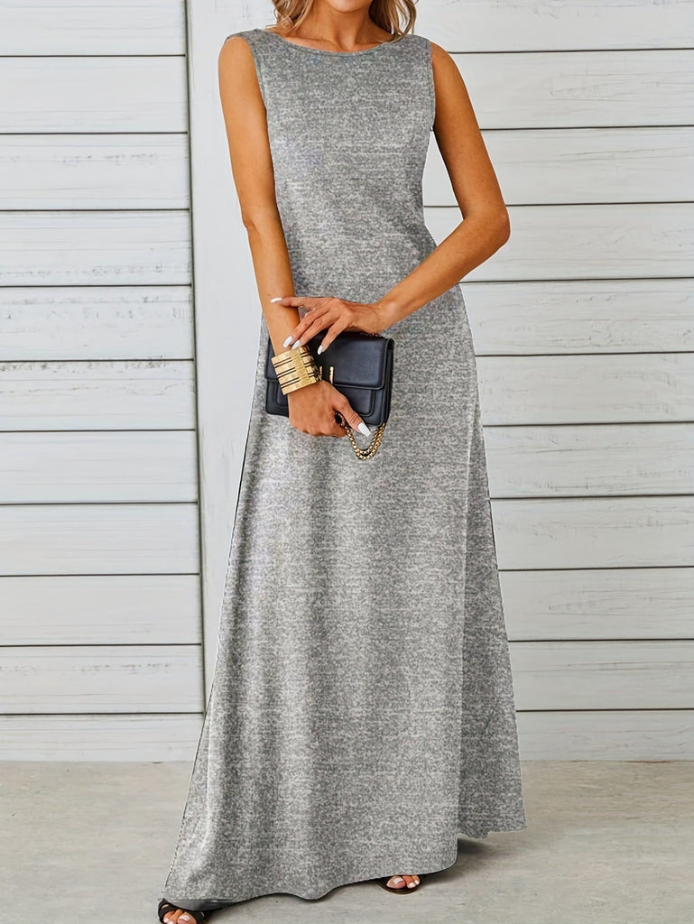 Sexy Sleeveless Dress Solid Color Mid Length Slim Strap Vest Dress