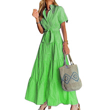 Load image into Gallery viewer, Arrival Striped Short Sleeve Loose Midi Dress