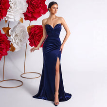 Load image into Gallery viewer, High Grade Slim Fit High End Evening Dress Cocktail Host V neck Sexy Split Dress
