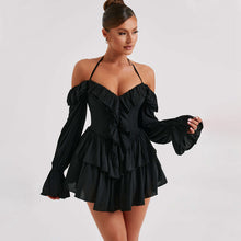 Load image into Gallery viewer, Women Clothing Autumn Sexy Halter Low Cut Ruffled Long Sleeve Romper