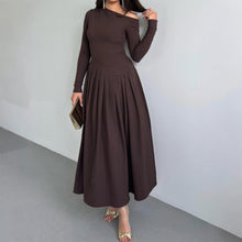 Load image into Gallery viewer, Elegant High Waist Long Sleeves Long Dress Women Clothing Autumn Winter