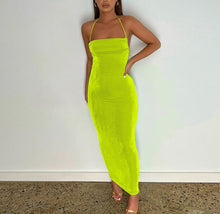 Load image into Gallery viewer, Clothing Summer Sexy Slim Dress Lace up Backless Sheath Dress Long Dress for Women