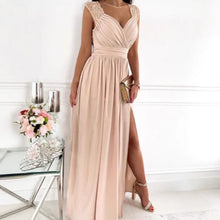 Load image into Gallery viewer, Women Clothing Sleeveless Backless Solid Color Wide Hem Split Women Clothing Dress