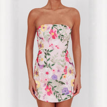 Load image into Gallery viewer, Women Slim Fit Bandeau Sling Short Niche Floral Dress