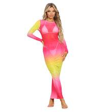 Load image into Gallery viewer, Sexy Women Mesh Perspective Long Sleeve Women Dress
