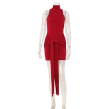Load image into Gallery viewer, Arrival Sleeveless Halter Tight Fitting Cinched Elegant Lady Hip Lace up Dress